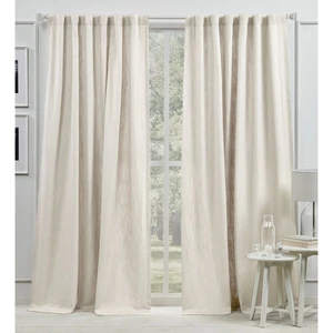 Set of  (2)  PANELS 54x95 Light Filtering 100% Linen Curtain 2 Panels Natural - Picture 1 of 6