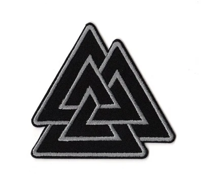 Valknut Patch | 3 Interlocked Triangles Odin God Viking Norse Mythology Logo - Image 1 of 3