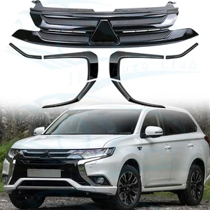 Juego de molduras de rejilla y parachoques ABS todo negro para Mitsubishi Outlander y PHEV 2016-20 p - Imagen 1 de 7