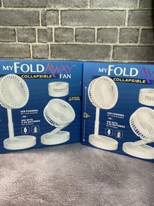 Emson My Fold Away Collapsible Cordless Fan 12" USB Powered Battery(2) 2 Speed - Picture 1 of 6