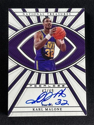 2022-23 Panini National Treasures Karl Malone Peerless Signatures Auto Jazz /49 - image 1 of 2