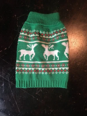 Stinky G Dog Sweater Size 10 Holiday Pattern Hole for Leash - Image 1 of 4