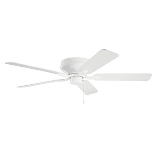 Basics Pro Legacy 52" Indoor Flush Mount Ceiling Fan in White - Picture 1 of 2