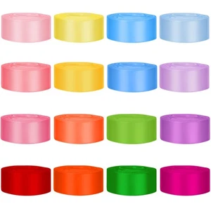 400 Yard Satin Ribbon for Crafts, 16 Rolls 1 Inch Single Face Assortment Ribb... - Picture 1 of 7