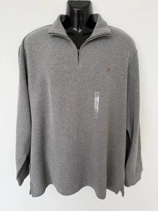 POLO RALPH LAUREN Designer Mens Half Zip Knit Jumper Sweater Size XL Grey - Picture 1 of 10