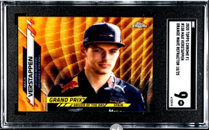 2020 Topps Chrome F1 #158 Max Verstappen /25 Orange Wave Refractor Rookie SGC 9 - Picture 1 of 4