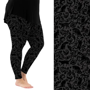 Schwarze Katze Silhouette Leggings mit Taschen - Bild 1 von 3