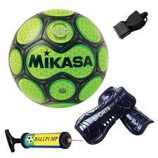 KIT SOCCER MIKASA SAR50 SET - BALL, WHISTLE, BALL PUMP INFLATOR, SHIN GUARD