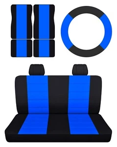Fundas de asiento de banco trasero para camioneta Chevy Silverado 2003-2006 negro azul - Imagen 1 de 1
