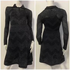 M MISSONI dress dress black silver lurex size 40 - Picture 1 of 12