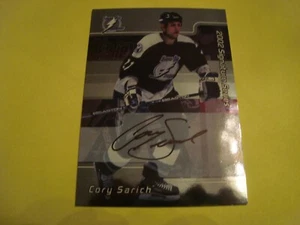 2001 02 BE A PLAYER SIGNATURE SERIES #96 Cory Sarich Autograph Tampa Bay - Picture 1 of 6