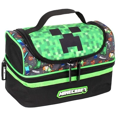 Minecraft Multi-Compartment Lunch Bag for Kids Thermal Insulated Double Decker - Image 1 of 4
