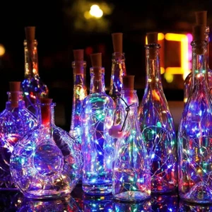 Xmas Fairy Light 20 LED Solar Wine Bottle Cork Shaped String Night Lamp DIY - Picture 1 of 15