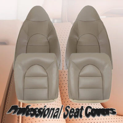 Para Ford F250 F350 Lariat 1999 2000 Cuero Conductor Pasajero Cubierta Asiento Lateral Tostado Foto 1 de 4