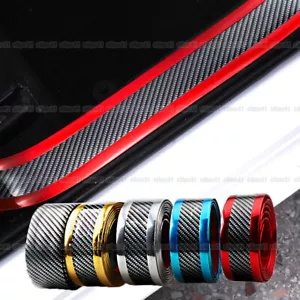 Car Carbon Fiber Rubber Sticker Door Sill Protector Edge Guard Strip Decal Trim - Picture 1 of 21