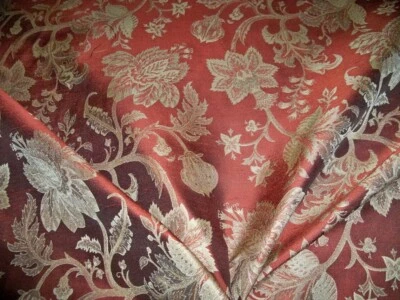 KRAVET COUTURE LEE JOFA SENEGAL JACOBEAN SILK DAMASK FABRIC 10.5 YARDS GOLD BURG - Image 1 of 4