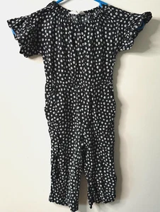H&M Girls Jumpsuit Black Floral With Pockets Size 2T - Picture 1 of 3