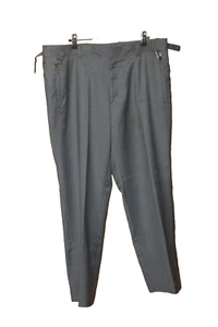 Burberry London Grey Wool Dress Pants Pleated Unique Waist Cinches Size 36 X 28 - Picture 1 of 12