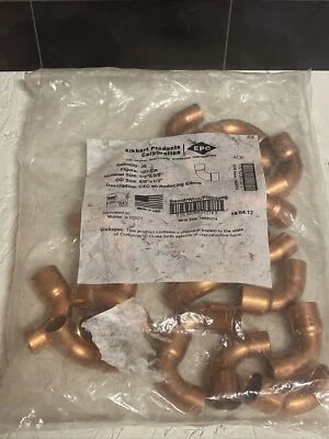 Elkhart Products 107CR 1/2”x3/8” Cxc-90-Degree Reducing Copper Elbows bag Of 25 - Image 1 of 3