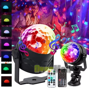 Party Magic Disco Ball Light LED Club RGB Rotating Club DJ Stage Lights & Remote - Picture 1 of 53