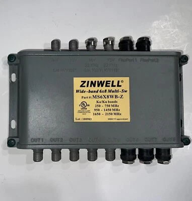 ZINWELL  WB68 WideBand 6x8 MultiSwitch Ka/Ku OLD WB68 DIRECTV UP TO 8 RECEIVERS - Image 1 of 2