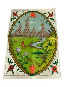 Tri-Chem Painted Spires River Flowers Trees Butterfly Print 26in x 19in Painted - Picture 1 of 11