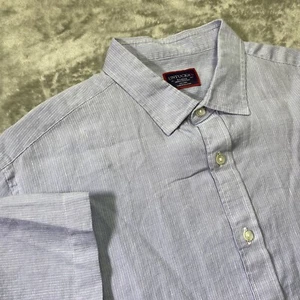 Untuckit Leinenhemd Herren XL Blau Kurzarm Knitterarm Button Down - Bild 1 von 7