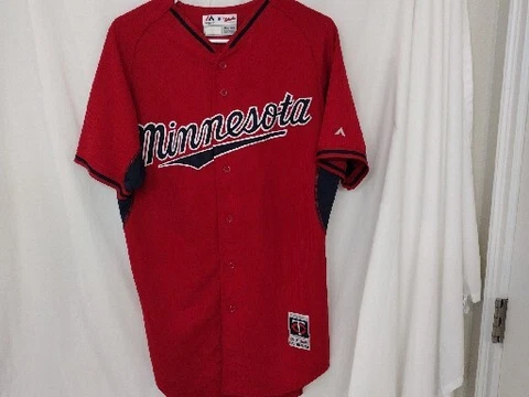 Minnesota Twins Majestic Cool Base Red Jersey Size 40 Medium Stitched Blank Cover