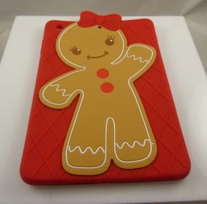for Ipad mini cover gingerbread girl red bow brown reds cute Christmas - Picture 1 of 11