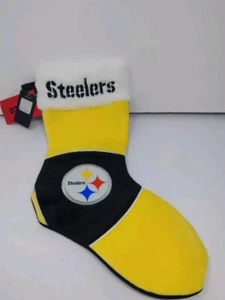 Pittsburgh Steelers Yellow Black Christmas Stocking 13 Inches Team Logo NFL - Picture 1 of 4