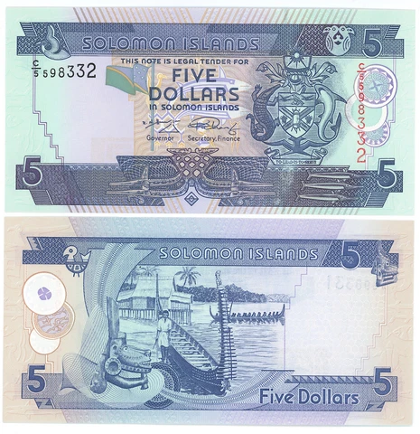 SOLOMON ISLANDS NO DATE (2008) $5 FIVE DOLLAR BANKNOTE UNCIRCULATED Cover