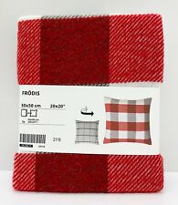 Ikea FRÖDIS FRODIS Cushion Cover, Red/Black Checked 20" x 20" - NEW