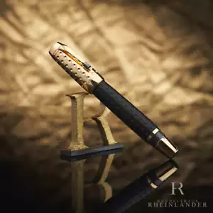 Montblanc Boheme Doue Gold Plated Golf Pattern Black Onyx Fountain Pen ID 25496 - Bild 1 von 6