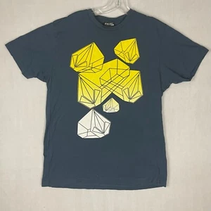 VIntage Volcom T Shirt Large Blue Geometric Graphics Logo Design Short Sleeve - Picture 1 of 14