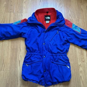 Vtg 80's/90’s The North Face Women’s Extreme Goretex Jacket Medium Hooded Blue - Picture 1 of 11