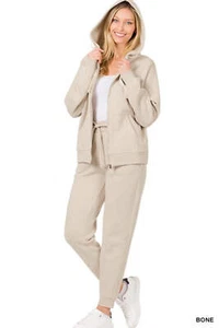 Zipper Hoodie Sweat Jacket & Sweat Pants Set - Picture 1 of 7