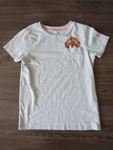 Mini Boden Embroidered Dog Pocket Shirt Short Sleeve Girls Size 11-12Y - Picture 1 of 4