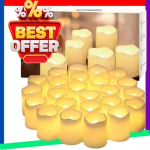 Flameless Votive Candles,Flameless Flickering Electric Fake Candle,24 Pack - Picture 1 of 9