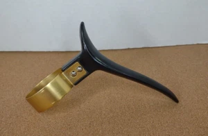 Pyrex 4612 Glass Coffee Pot Carafe Handle Only Vtg Mid Century Black & Gold - Picture 1 of 14