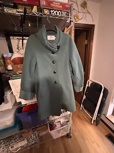 Janska Swing Fleece Mantel Damen Gr. L grün, Knöpfe, Mid A-Linie USA Made - Bild 1 von 7