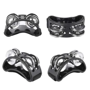 Foot Tambourine Percussion with Steel Jingles for Cajon & Guitar Players LC - Picture 1 of 13