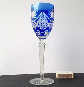 1. By 2. Wine Glass, Stemware Crystal Überfang- Glas Hand Cut Um 1900 L996 - Picture 1 of 10