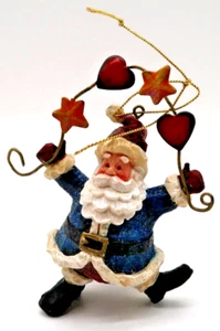 Whimsical Ornament Santa Claus Stars 4" Used - Picture 1 of 3