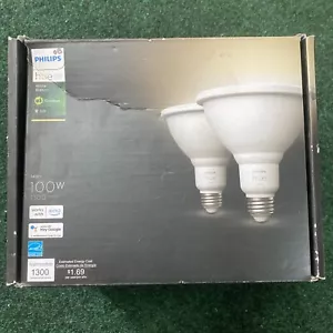 Philips Hue Smart Dimmable White Outdoor 1300 Lumen 100W Equivalent - 2 Bulbs OB - Picture 1 of 7