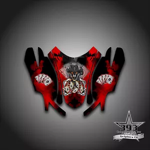 Arctic Cat Firecat Sabercat F5 F6 F7 03 - 06 Graphics Wrap Outlaw Hood Red - Foto 1 di 1