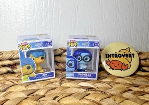 Inside Out 3-Piece Bundle – Bitty POP! Joy & Sadness + “Introvert” Pin - Picture 1 of 7