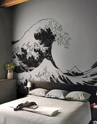 Calcomanía de pared japonesa The Great Wave Off Kanagawa de Hokusai.  #363 Foto 1 de 4