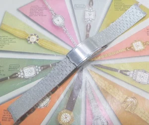 Bracciale orologio da polso NOS 1960 Kreisler Gents TUTTO acciaio inox maglia fantasia 17,5 mm W@W - Foto 1 di 10