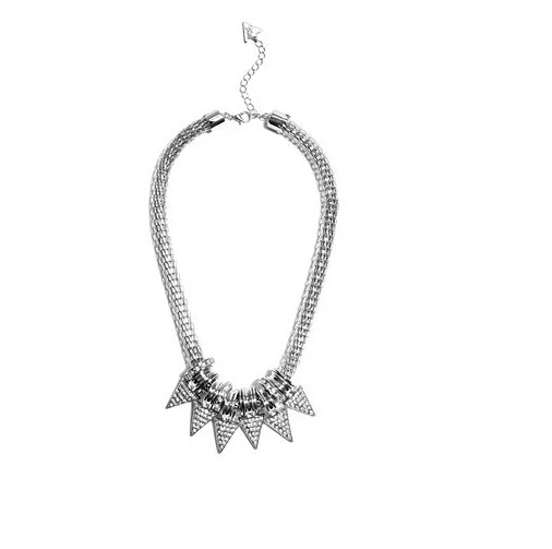 Nuovo Guess Color Argento, Rete Catena Strass Punte, Anelli Ciondolo Collana - Immagine 1 di 1