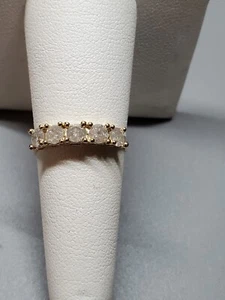 1.00 CT GENUINE DIAMOND 14KT SOLID YELLOW GOLD BAND ENGAGEMENT RING SIZE 7 - Picture 1 of 12